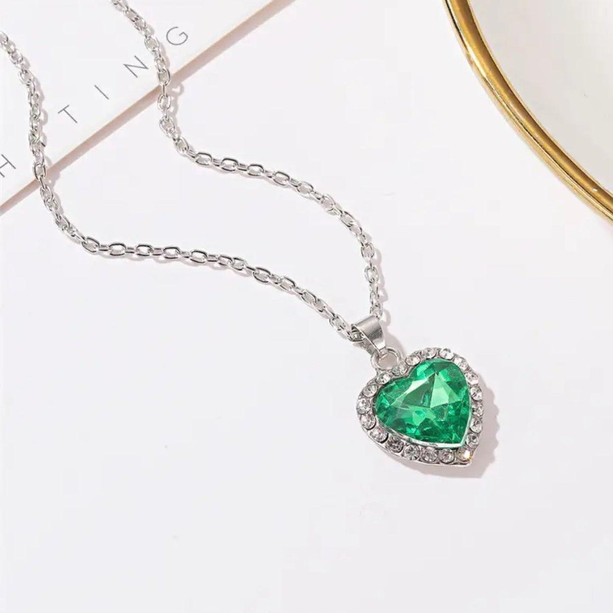 Mystic Emerald Heart Necklace